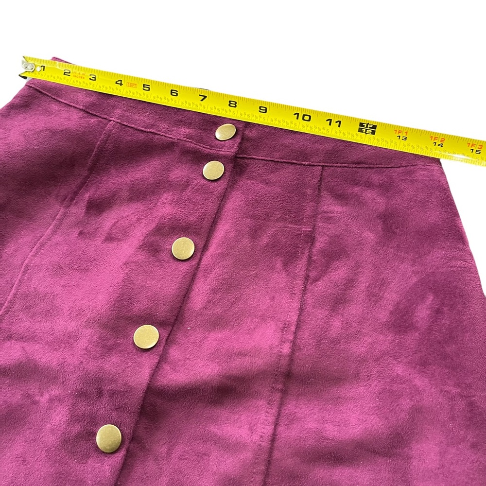 Old Navy faux suede skirt miniskirt snap detail   size 0 - Picture 5 of 8